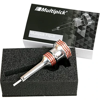 Immagine di Multipick Strumento di aggancio Flipper (Plug spinner o lancia rotore) Accessorio per grimaldelli manuale ed elettrico &quot;Flip it&quot; Principiante e professionale Made in Germany