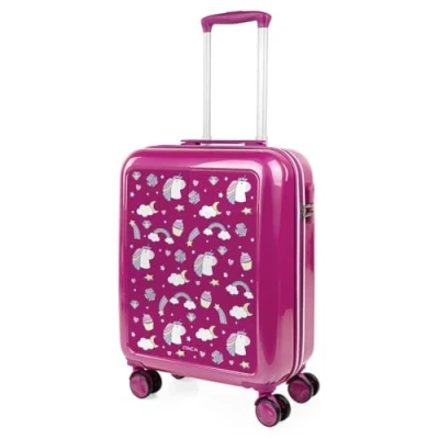 Immagine di ITACA Set Valigia Media e Bagaglio a Mano. Valigie Rigide per Viaggi Aereo Trolley Rigida con Lucchetto 703400B, Unicorni