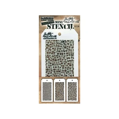 Immagine di Art Gone Wild Tim Holtz Set 28 Stencil, Trasparente, Mini