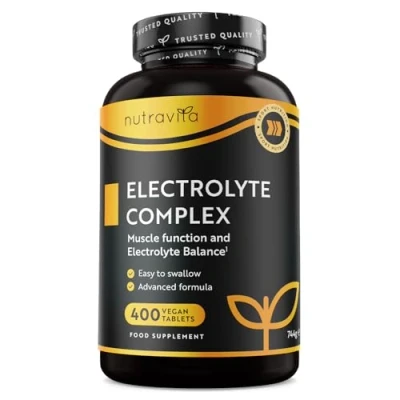 Immagine di Complesso Elettroliti Integratore con Magnesio Calcio Potassio Sodio e Cloruro 400 Compresse per 13 Mesi Integratori Sportivi l&#039; Idratazione Donne Uomini Electrolytes di Nutravita