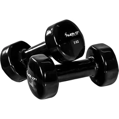 Immagine di MOVIT Set con 2 manubri in vinile, superficie 9 varianti di peso e colore da 2x 0,5kg a 5kg
