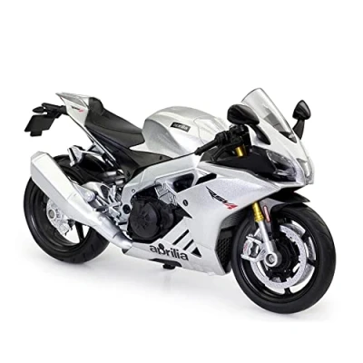 Immagine di TURBO CHALLENGE Moto Aprilia RSV4 1000 RR Modellino in metallo 029929 1/12 Veicolo A ruote libere Argento Giocattolo per bambini Regalo partire dai 3 anni