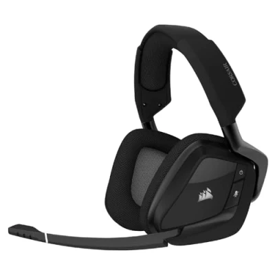 Immagine di CORSAIR VOID RGB ELITE Cuffia da Gioco Senza Fili Suono Surround 7.1 Microfono Omnidirezionale Padiglioni Auricolari in Microfibra Compatibile con iCUE PC, Mac, PS5, PS4 Carbonio