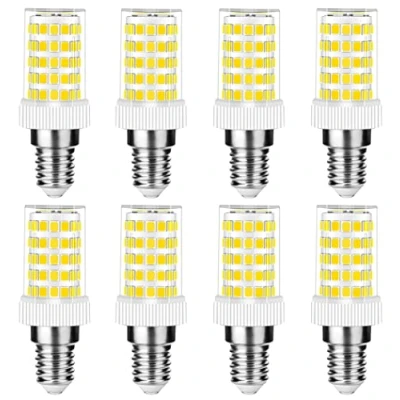 Immagine di Lampadina LED E14 10W Equivalente 50W 100W Lampada Alogena 800LM Bianco Freddo 6000K 220 240V Non Dimmerabile Nessun Sfarfallio, Risparmio Energetico, per Lampadari, Plafoniere e Applique, 8 Pezzi