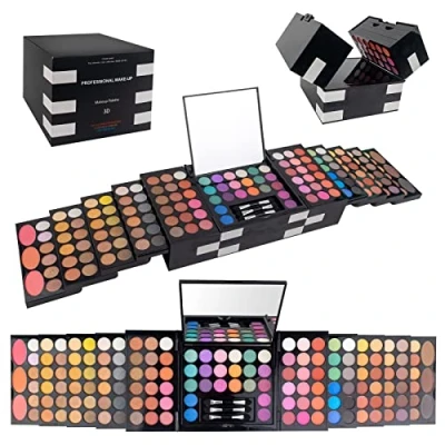 Immagine di Trousse Trucchi Donna, Ragazza, 148 Colore Palette di Ombretti per Trucco, Tutto in Uno Tavolozza Completo Valigetta con Ombretto, Gloss, Rossetti e Polveri Viso