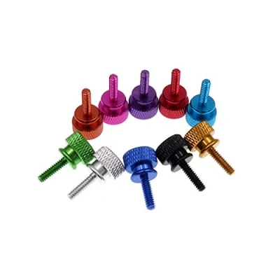Immagine di 5Pcs M4 alluminio zigrinato capo Computer Case Vite a mano stringere le viti Thumb verde, M4X16mm