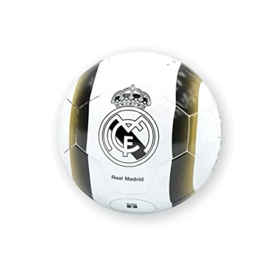 Immagine di R ROGER&#039;S Pallone Real Madrid Scudo in Bianco e Nero Dimensione 5