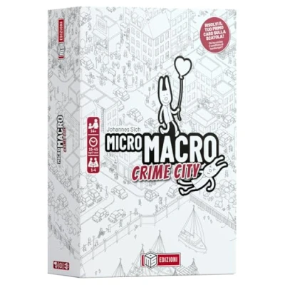 Immagine di Pegasus Press , MicroMacro: Crime City Board Game Ages 12+ 1 4 Players 15 45 Minutes Playing Time Versione inglese