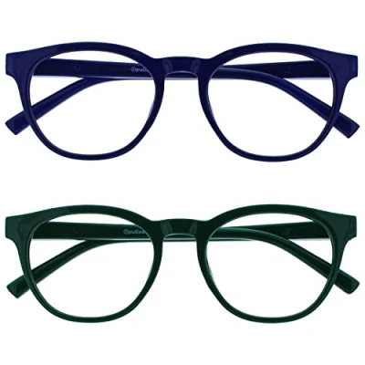 Immagine di Opulize Blu 2 Pacco Blocco Luce Occhiali Verde Computer Gioco Anti Riflesso Uomo Donna BB5 36 +0,00