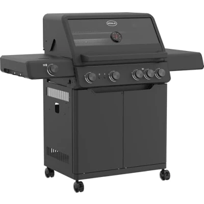 Immagine di RÖSLE ALLFLAME Hero 4 Barbecue a gas, bruciatori (3.5 kW ciascuno), PRIMEZONE, BACKBURNER, superficie di cottura 70 x 45 cm, griglie in ghisa, alluminio fuso, coperchio con inserto vetro