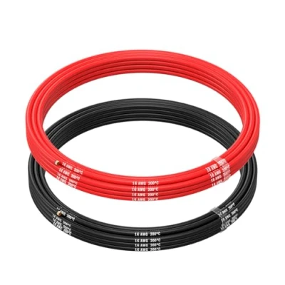 Immagine di MMOBIEL 16 AWG Cavo Elettrico Silicone gauge (1,31 mm²) in Rame Stagnato 2 Fili Separati Rosso e Nero Ciascuno 2,5m / 8.2ft per RC, Droni, Stampanti 3D, Batterie, Cavi Oratori, Strisce LED