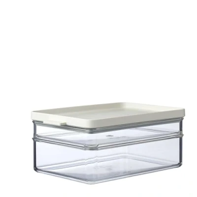 Immagine di Mepal Duo di Contenitori da Frigo per Colazione Omnia a 2 Strati Conservare Salumi e Formaggi Impilabili Conservazione Organizzazione 500 ml 1200 Nordic white
