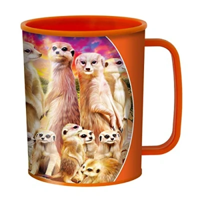 Immagine di 3D LiveLife Bicchiere Suricati Trendy di Deluxebase. in plastica Safari Lenticolare. Bicchieri da 300ml per bambini con grafica originale del noto artista Michael Searle