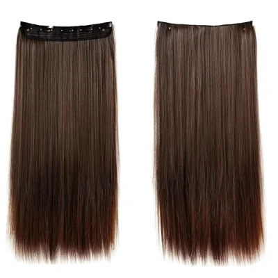 Immagine di CAISHA 70cm Clip In Un Unico Pezzo Nell&#039;estensione Dei Capelli Di Sintetici Mezza Parrucca Liscio Miscela Marrone C59a
