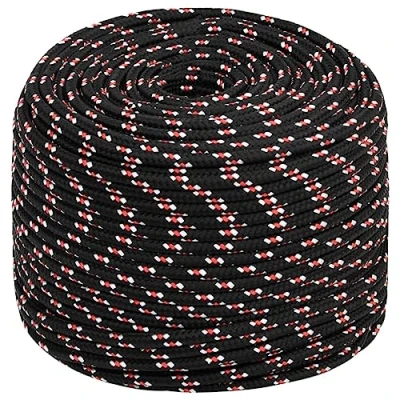 Immagine di vidaXL Corda per Barca Nera 10 mm 100 m in Polipropilene