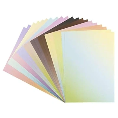 Immagine di Carta decorativa con gradiente di colore, cartoncino colorato, DIN A4, 250 g/m², colore intenso o pastello (10 diversi gradienti autoadesiva, 20 fogli)