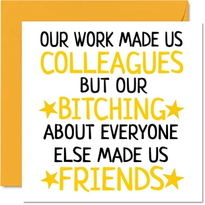 Immagine di biglietto di auguri per colleghi, donne e uomini, con scritta &quot;Chance Colleagues B*tching Friends&quot;, &quot;Sorry Your Leaving Good Luck In New Job&quot;, 145 mm x mm, divertente