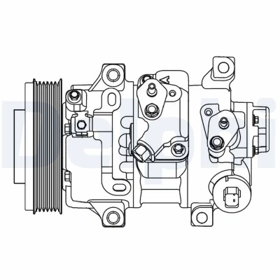 Immagine di DELPHI CS20478 compressore Aria Condizionata 6ZSE14 PAG 46 con olio TOYOTA: Verso