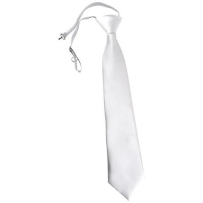 Immagine di TigerTie Cravatta Sicurezza in bianco Uni monocromatico prebonded con elastico