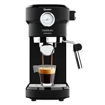 Immagine di Cecotec Macchina da Caffè Espresso Cafelizzia 790 Black Pro. e Cappuccino con Manometro, 1350 W, Riscaldamento Rapido, 20 Bar, Modalità Automatica per 1 O 2 Caffè, Piroscafo Regolabile