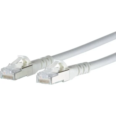 Immagine di Metz Connect 1308453088 E RJ45 cavo di rete, patch CAT 6A S/FTP 3.00 m Bianco con protezione 1 pz.