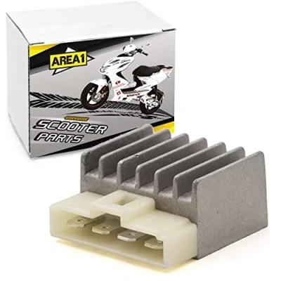 Immagine di Area1 Regolatore di tensione, raddrizzatore da 12 V per scooter con motore a 2 tempi, compatibile Aerox, R, Neos, Nitro, R (tutti partire dall&#039;anno costruzione 2003)