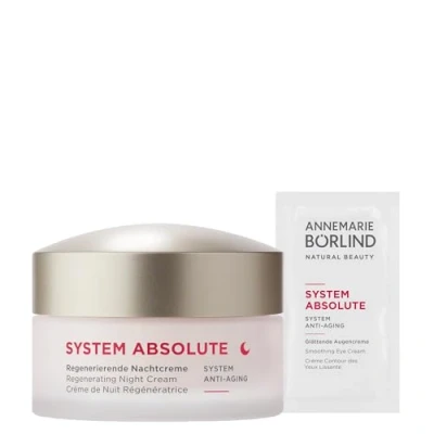 Immagine di ANNEMARIE BÖRLIND System Assoluto System, crema da notte rigenerante anti invecchiamento (50 ml) + sistema gratuito, per gli occhi levigante in bustina, attiva la produzione di collagene ed