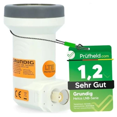 Immagine di GSS Helios Single LNB 40 mm con protezione UV e dalle intemperie + ausilio di sollevamento, 1 partecipante Basso consumo energetico X Full HD 4K LNC