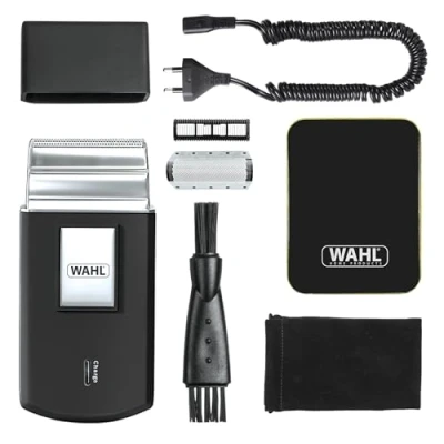 Immagine di WAHL Travel Shaver Rasoio elettrico senza fili e ricaricabile per uomini, ottimo i viaggi, tagliare capelli la barba, compatto portatile