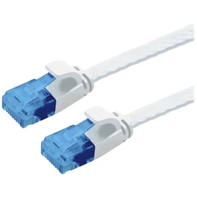 Immagine di Value 21.99.2062 RJ45 cavo di rete, patch CAT 6A U/UTP 2.00 m Bianco non schermato, piatto, contatti connettore dorati 1 pz.