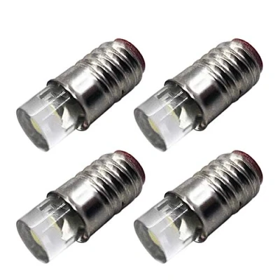 Immagine di Ruiandsion 4 lampadine a LED E5 E5.5, attacco vite, 3 V, per luci treno, colore: Bianco caldo