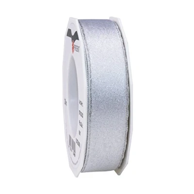 Immagine di Präsent 6792520 601 Nastro, Poliestere, Bianco Argento, 25mm 20m