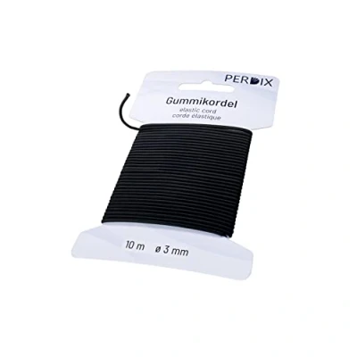 Immagine di perdix corda elastica 3 mm, 10 m nero, elastico per Braccialetti, Cucito, tenda, zaino, giardino, gioielli, cordone, cappelli