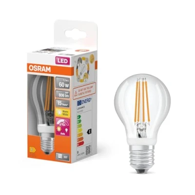 Immagine di OSRAM 4058075762039 LED (monocolore) ERP E (A G) E27 Forma di bulbo 7.3 W = 60 Bianco caldo (Ø x A) mm 1 pz.