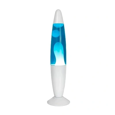 Immagine di GIFTMARKET Lampada lava blu. da comodino con 2 lampadine incluse. Regalo divertente per adolescenti. retrò, 34 x 8,5 cm.