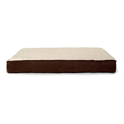 Immagine di Furhaven Large Memory Foam Dog Bed Sherpa &amp; Suede Mattress w/Removable Washable Cover Espresso,