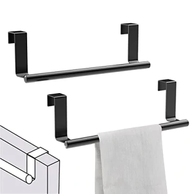 Immagine di Yoaeyok 2 Pezzi Porta Asciugamani da Appendere alle Anta, Strofinacci Portasciugamani Sopraporta, Appendini Cucina Senza Forare, in Acciaio Inox per e Bagno