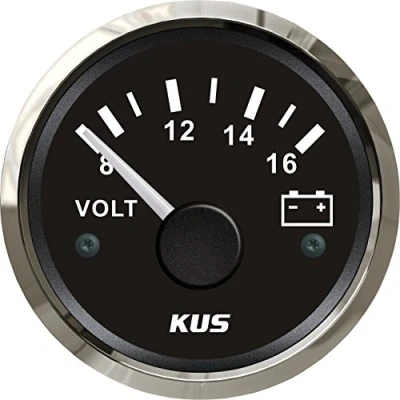 Immagine di KUS Impermeabile Voltmetro Calibro di tensione 12 V/8 16 V 52 mm con retroilluminazione