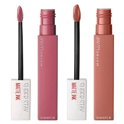 Immagine di Maybelline New York SuperStay Matte Ink Tinta Labbra Colore 15 Lover + 65 Seductress 2 Rossetti con Applicatore a Punta