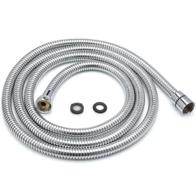 Immagine di H&amp;S Tubo Doccia Flessibile 2 m di Ricambio Universale per in Acciaio Inox Antipiega ad Alta Pressione con Finitura Cromata