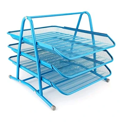 Immagine di Leviatan Scomparti Metallici per L&#039;archiviazione Organizzatore da Scrivania Cassetti Portadocumenti A4 Rete Organizzativa Sistema di Blu