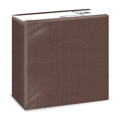Immagine di Fato Tovaglioli in Carta a secco, Airlaid, Effetto Tessuto, Confezione da 50 tovaglioli, Formato 40x40 piegato 4, Decoro Shade Cioccolata