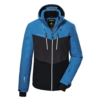 Immagine di Killtec Men&#039;s Giacca da sci/giacca funzionale con cappuccio staccabile zip e paraneve KSW 45 MN SKI JCKT, black blue, XXL, 38699 000