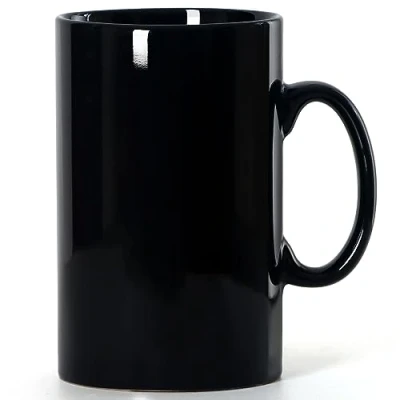 Immagine di Smilatte Tazza da caffè extra large in ceramica, M018, con manico porcellana, per ufficio e casa, colore nero