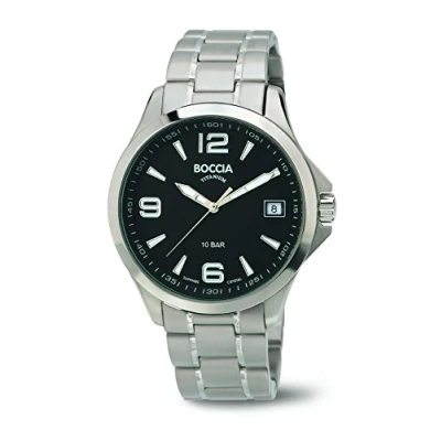 Immagine di Boccia Orologio da uomo al quarzo con Display analogico e braccialetto in titanio 3591 02 B, colore: argento