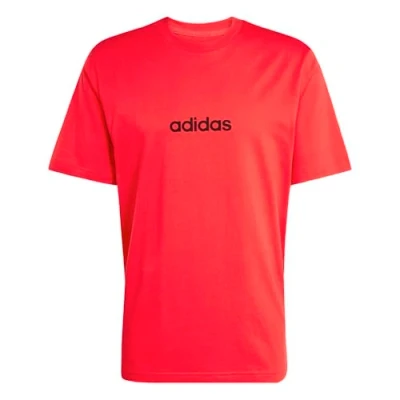 Immagine di adidas Uomo Essentials Linear Single Jersey Tee, Pure Ruby/Black, M