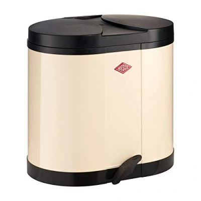 Immagine di Wesco 170 611 23 Pattumiera per Raccolta differenziata a 2 Scomparti da 15 l, Colore: Mandorla