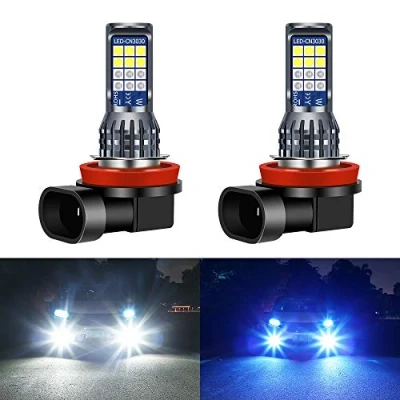 Immagine di Yifengshun 2 x H8 / H11 lampadine fendinebbia a LED bianco&amp;blu 24SMD 3030 Chip colori per Luci di marcia diurna DRL 12V