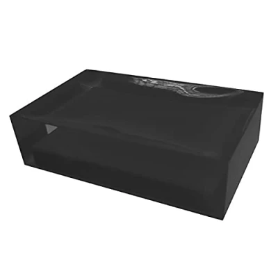 Immagine di Gedy Auckland saponetta, Misure e Peso: 3X11X7 CM &amp; 0,15 kg, Porta Sapone Solido in Resina Trasparente di Alta qualità, Finitura Nera, Design R&amp;S, Fatto a Mano, 2 Anni Garanzia, Nero, Unica