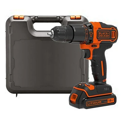 Immagine di BLACK+DECKER Trapano/Avvitatore a Percussione 18V 1.5Ah in Valigetta, 0 360/0 1400 Giri/Min. BDCHD18K QW